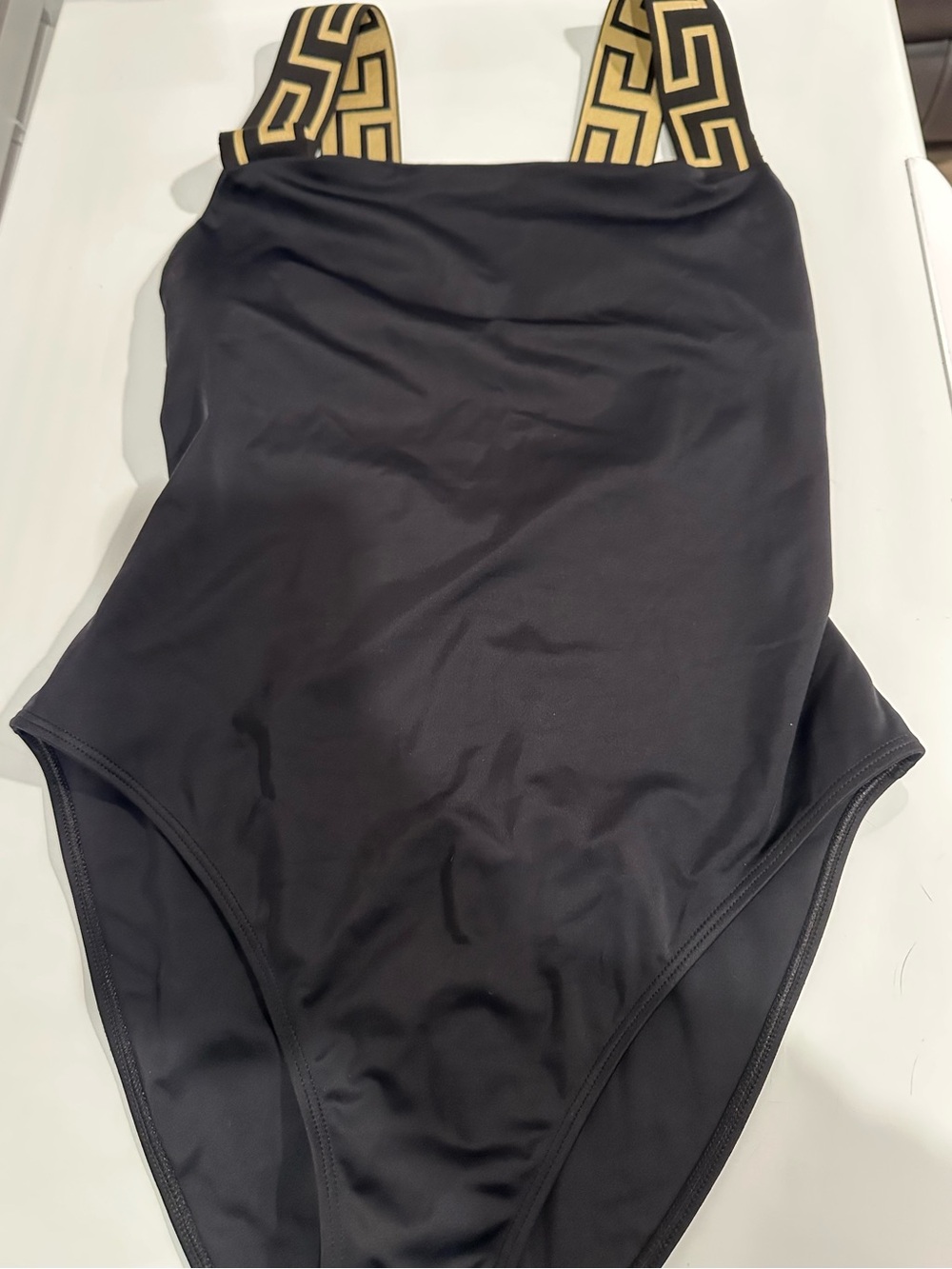 Versace Black Greca One-Piece Swimsuit Size 5 (X-Large)